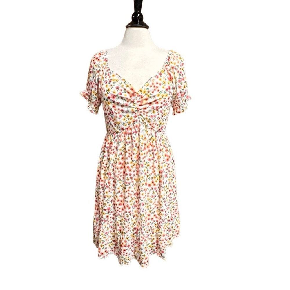 Siren Lily Women Floral Short Sleeve Dress Sz Large NEW